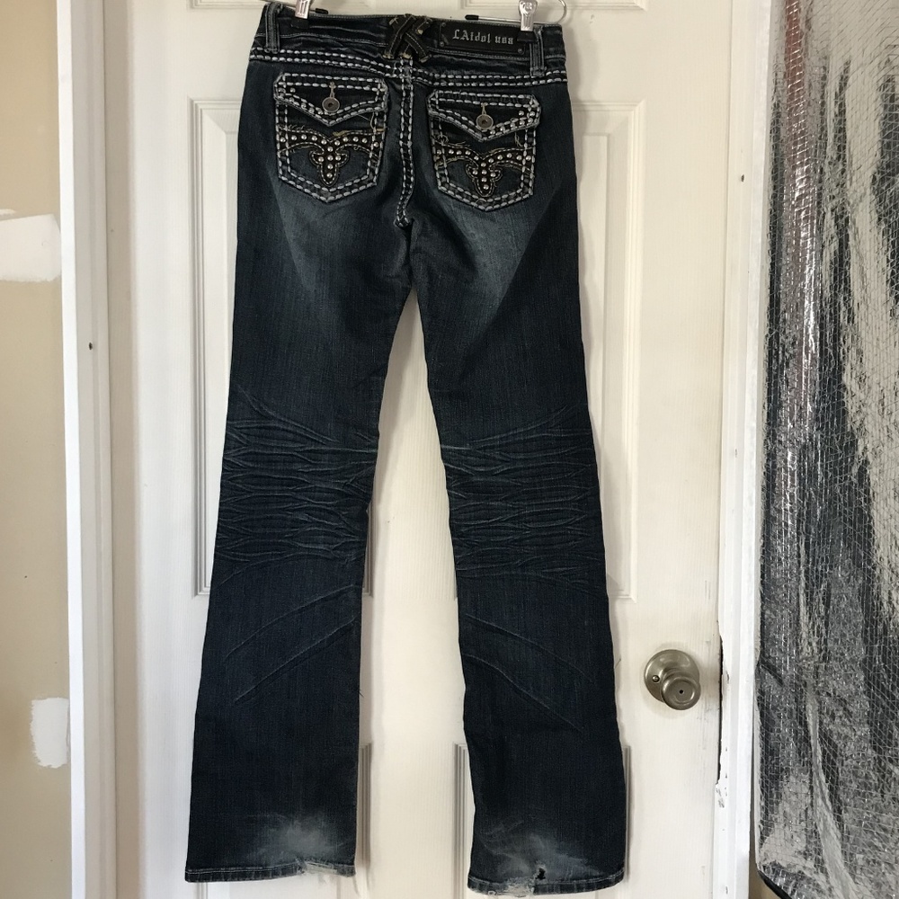 L.A. Idol Jeans Worn Size 1 Boot cut - Picture 4 of 8